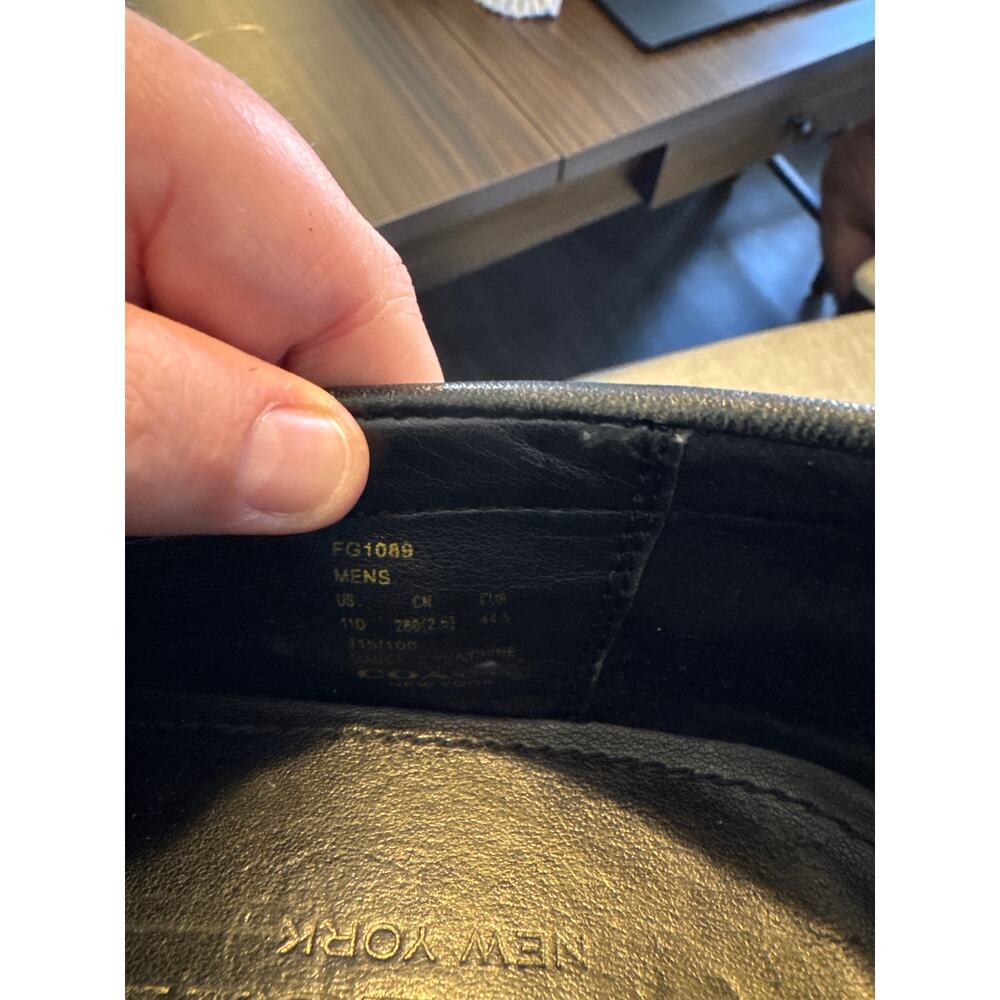 Men's Coach Reagan 100% Leather Penny Driving Loafers size 11 in Black - Picture 5 of 6